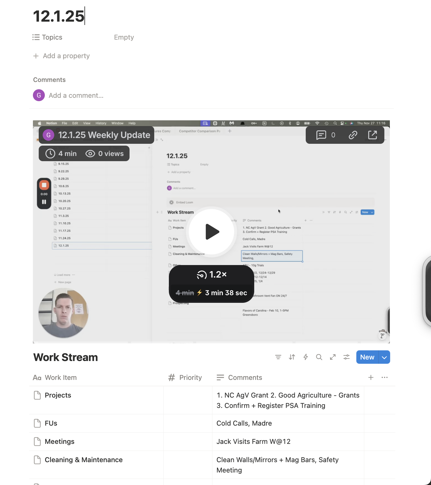 The Agenda for Every Update
